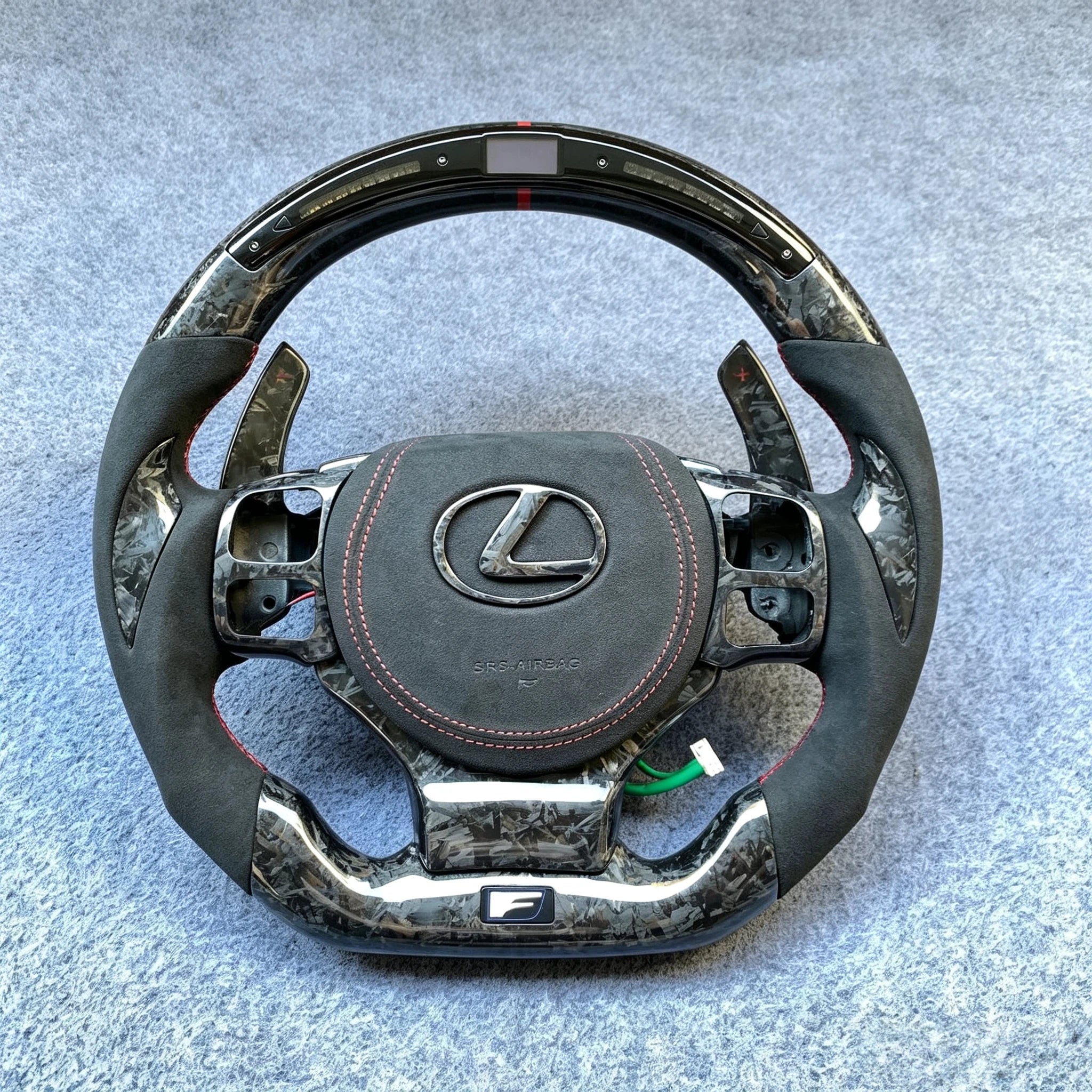 LED Forged Carbon Fiber Steering Wheel For Lexus IS250 IS350 2014–2026