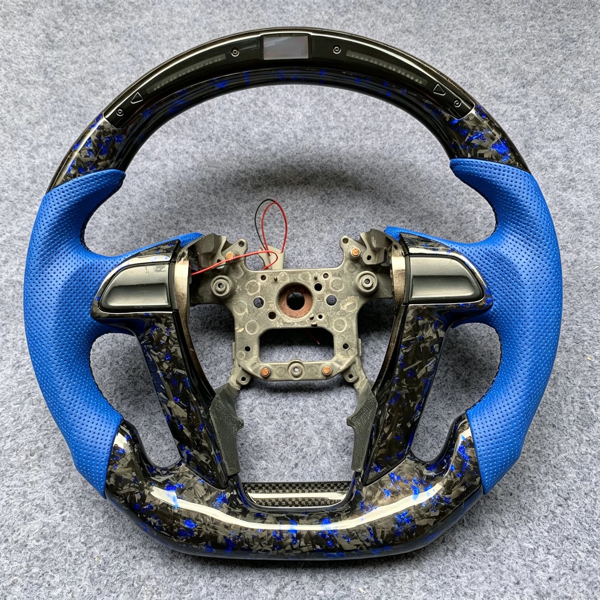 LED Blue Forged Carbon Fiber Steering Wheel Fits Honda 8th Gen Accord