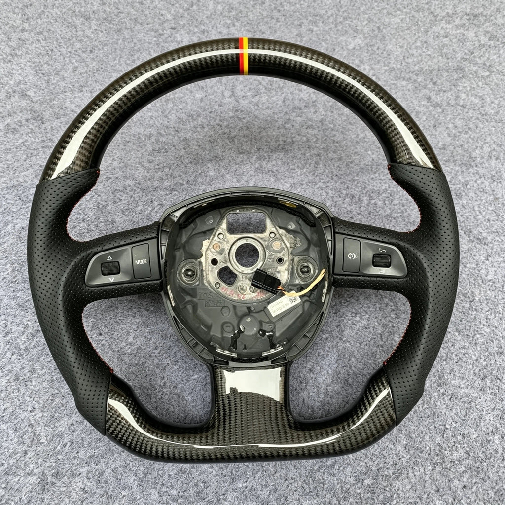 Carbon Fiber Steering Wheel Fits Audi A6 C6 A4 B7 A8 S8 Q7