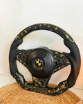Gold Forged Carbon Fiber Steering Wheel Fits BMW 1 Series E82 E88