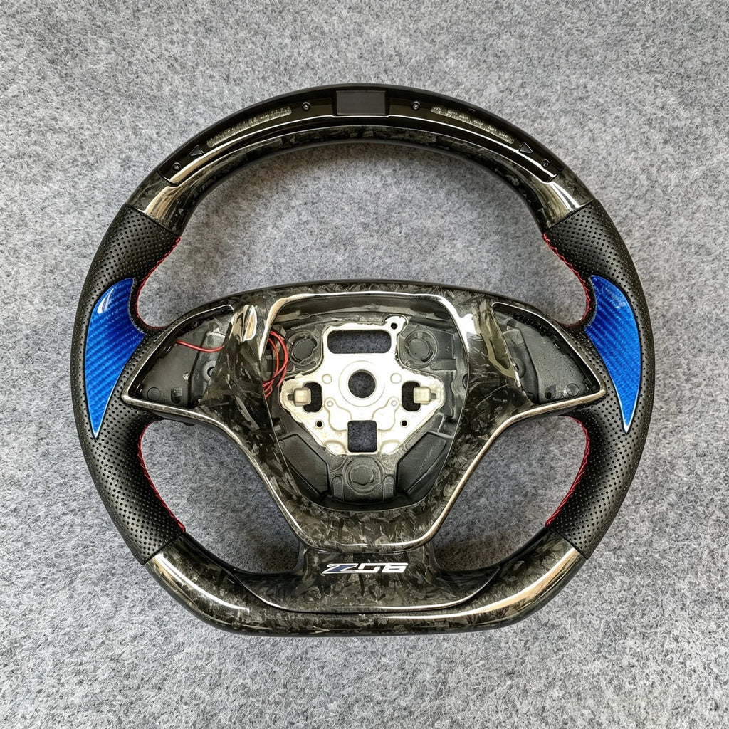 LED Forged Carbon Fiber Steering Wheel Fits Corvette C7 2014-2019