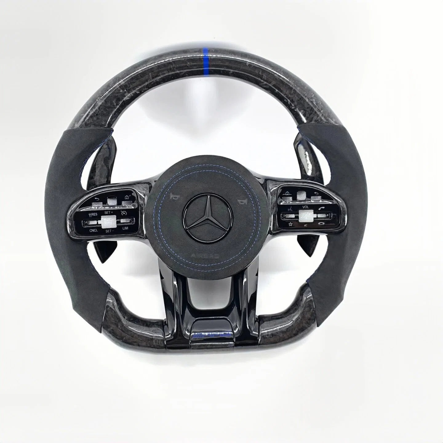 809 AMG Alcantara Carbon Fiber Steering Wheel for Mercedes W205 C-Class, W213 E-Class, X253 GLC & C257 CLS