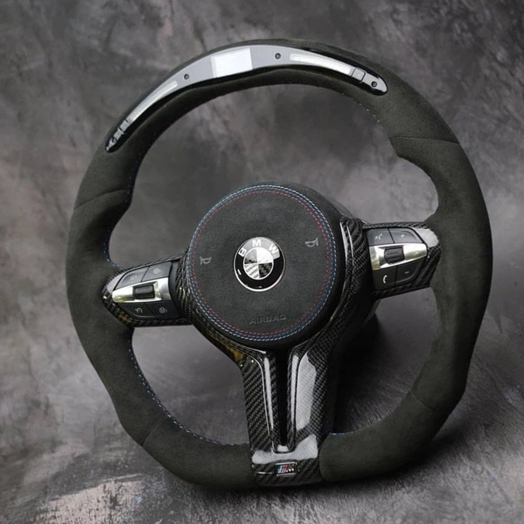 LED Full Alcantara Carbon Fiber Steering Wheel For BMW F80 M3