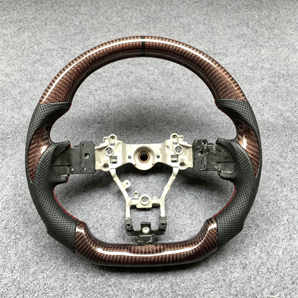 Red Carbon Fiber Steering Wheel Fits Subaru WRX STI 2015-2021