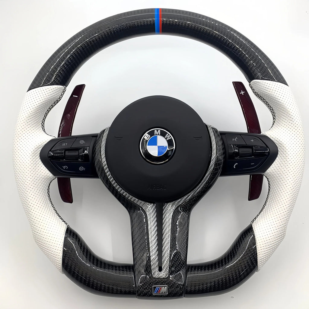 BMW F-Chassis Carbon Fiber Steering Wheel, Fits 3/4/5/6/7 Series & X3-X6