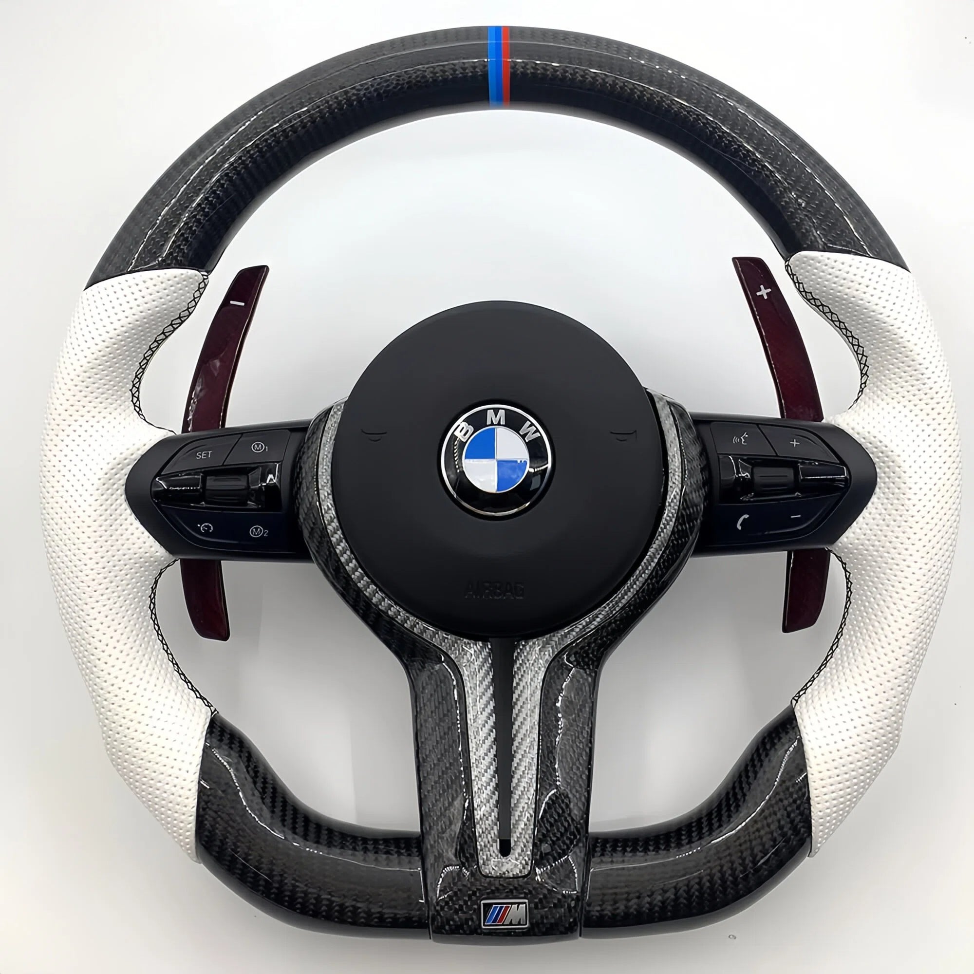 BMW F-Chassis Carbon Fiber Steering Wheel, Fits 3/4/5/6/7 Series & X3-X6