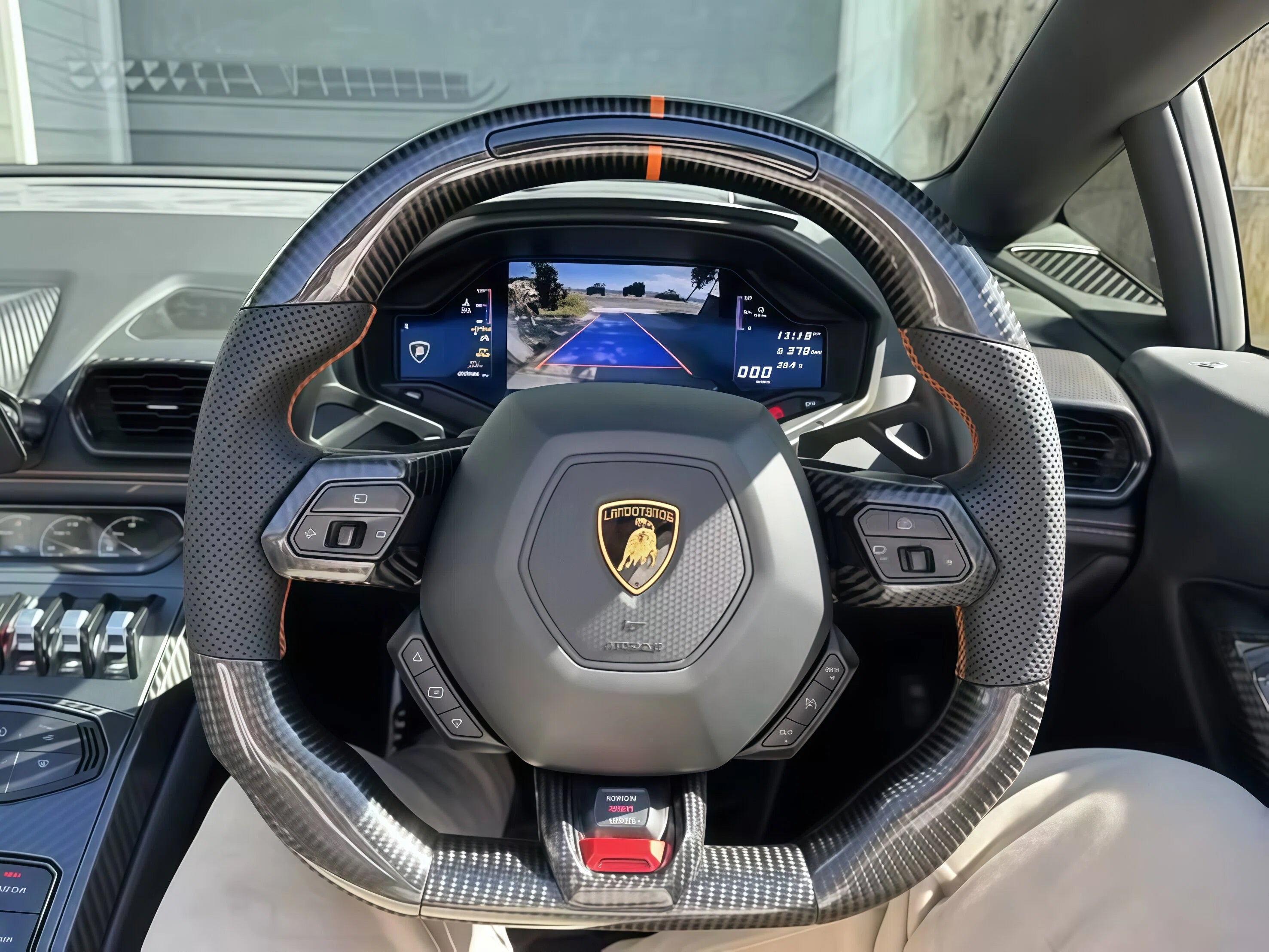 Custom Carbon Fiber Steering Wheel Fits Lamborghini Huracan 2015-2024